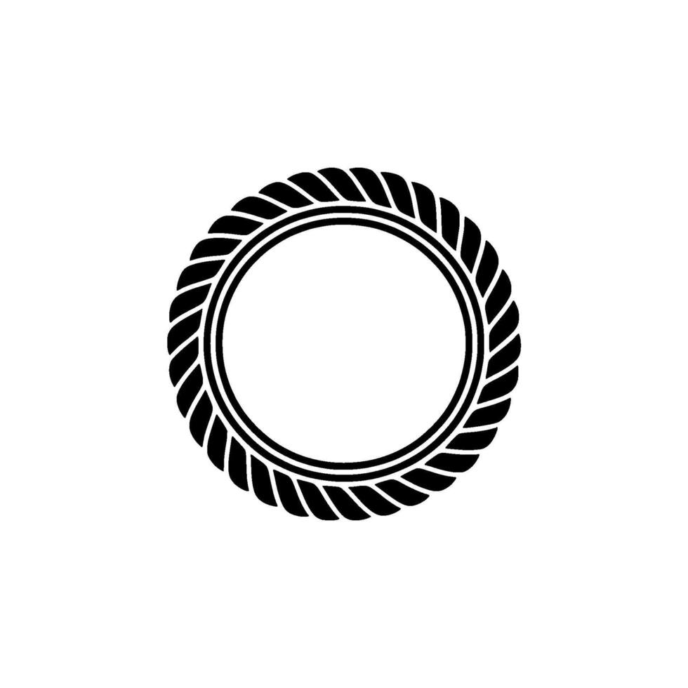 Minimalist Rope Circle Emblem, Modern vector