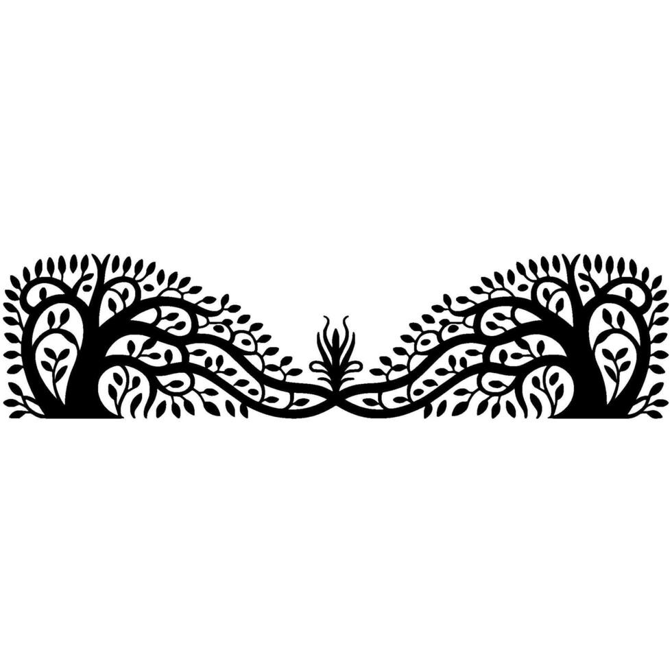Intricate Black Tree Branch Ornament, Elegant Divider vector