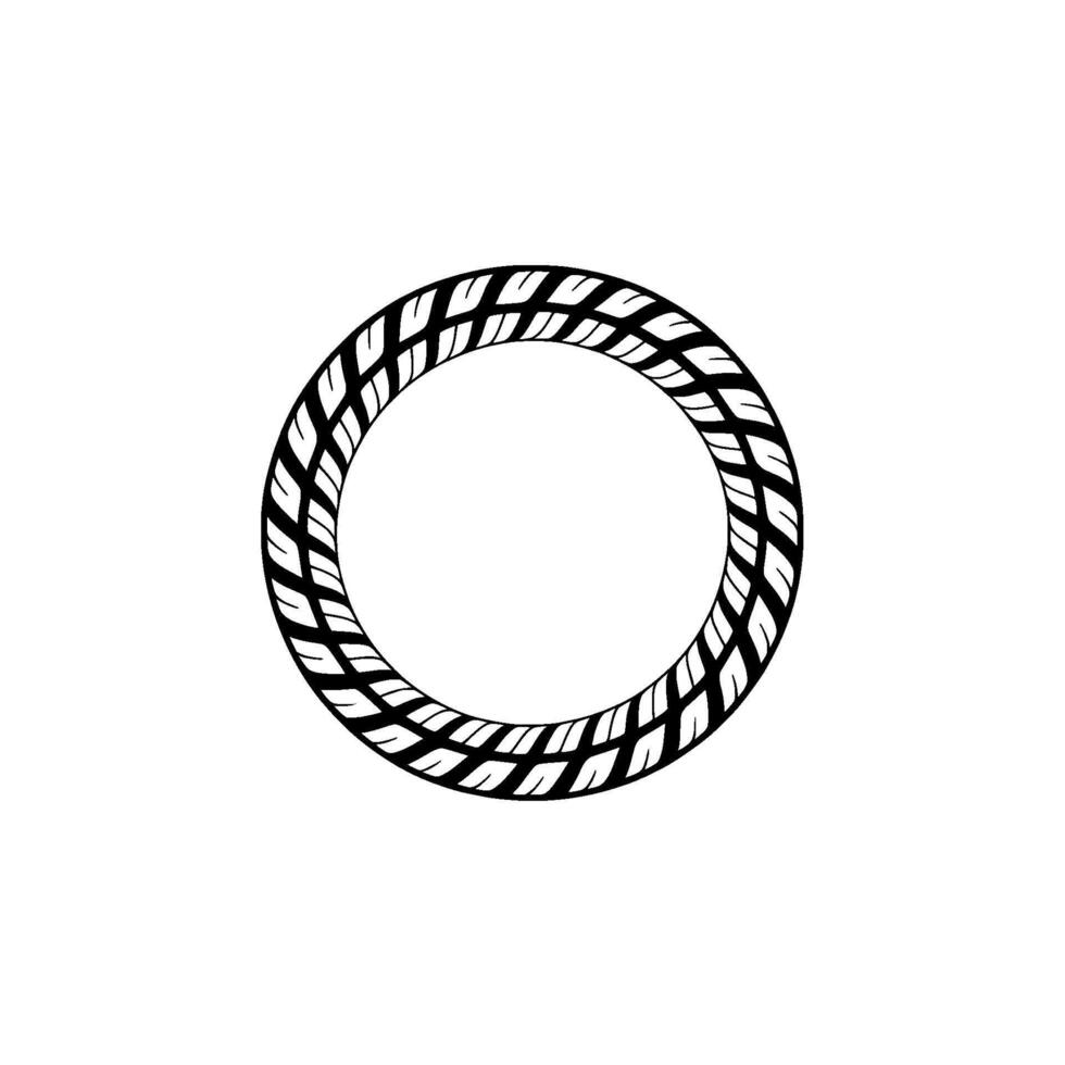 Minimalist Tire Ring, Circular Emblem, Modern vector