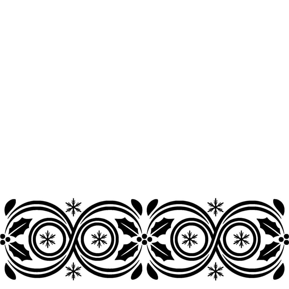 Elegant Black Holly Border, Minimalist vector