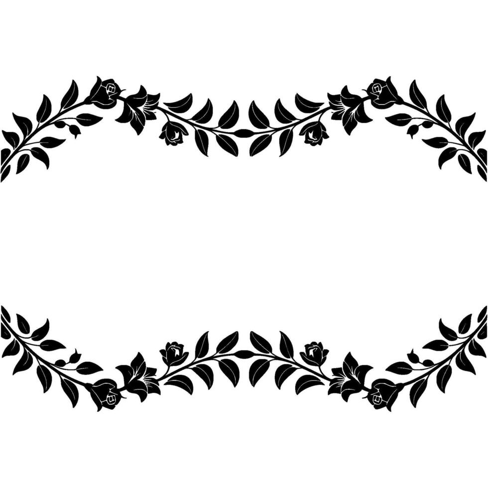 Elegant Floral Border, Vintage, Decorative Frame, Botanical vector