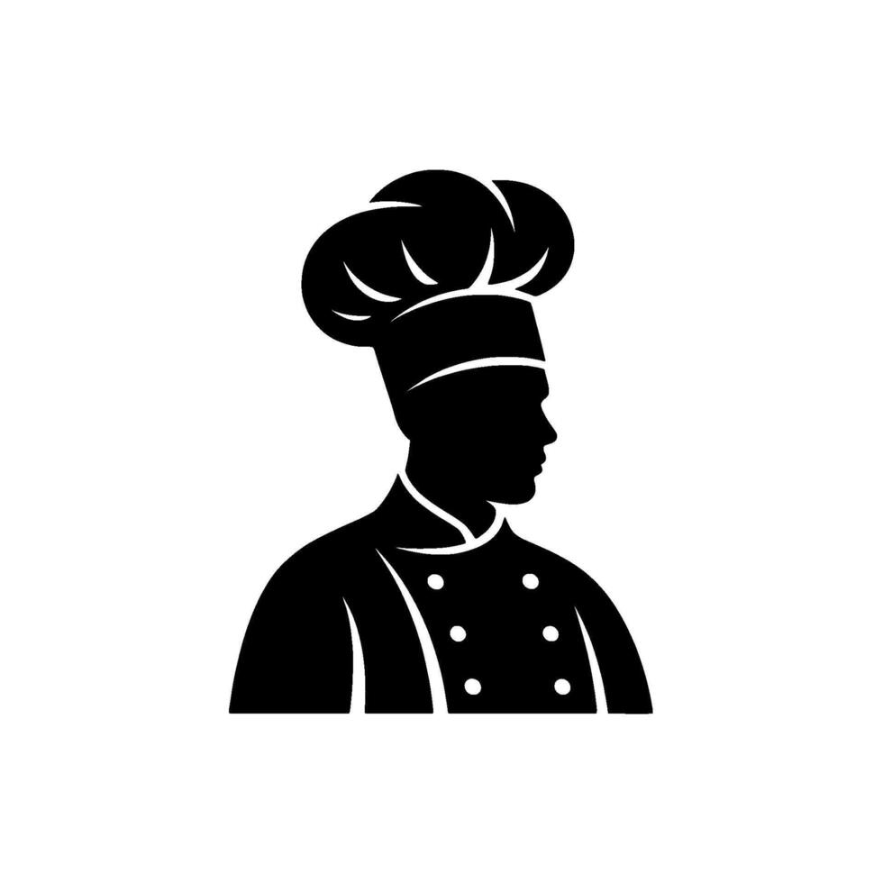 Culinary Silhouette Chef Emblem, Elegant Food Branding vector