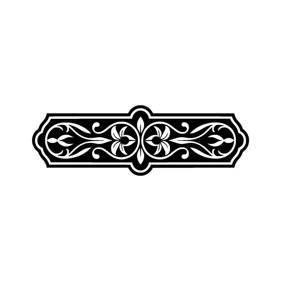 Intricate Black Floral Border, Vintage Elegance, Pattern vector