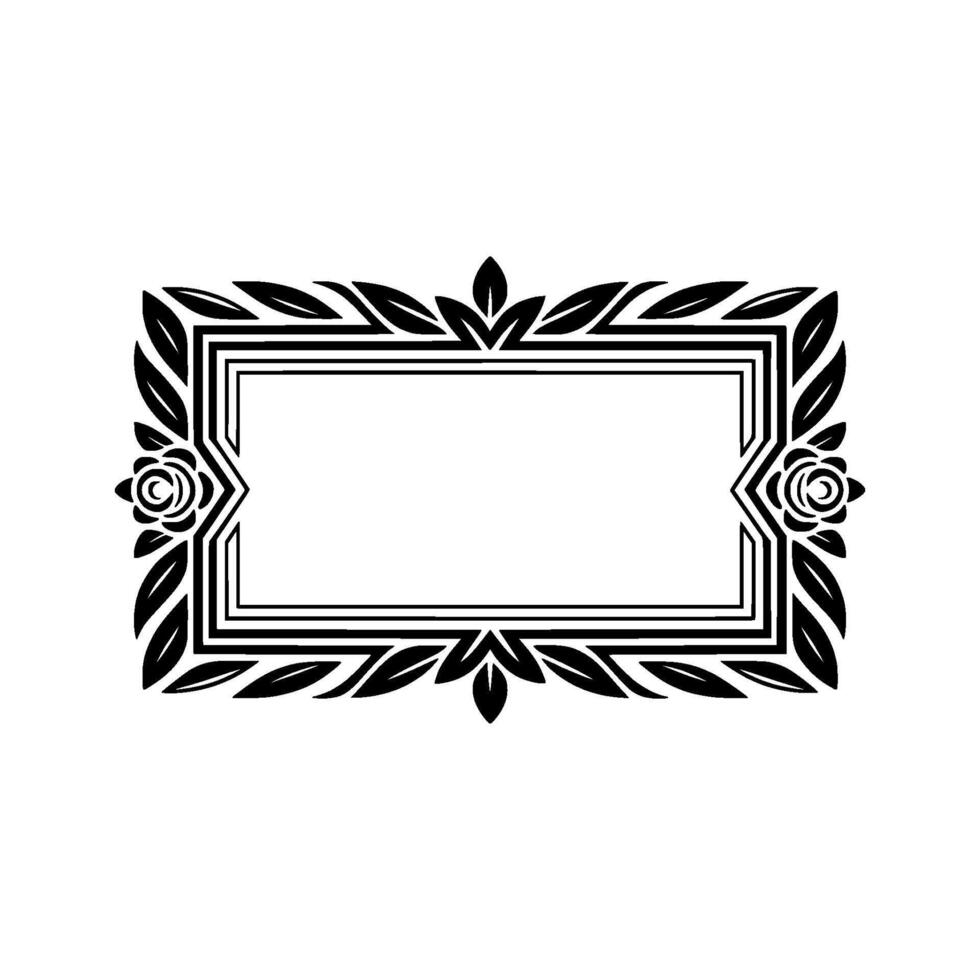 Elegant Deco Frame, Vintage Floral Ornamentation vector