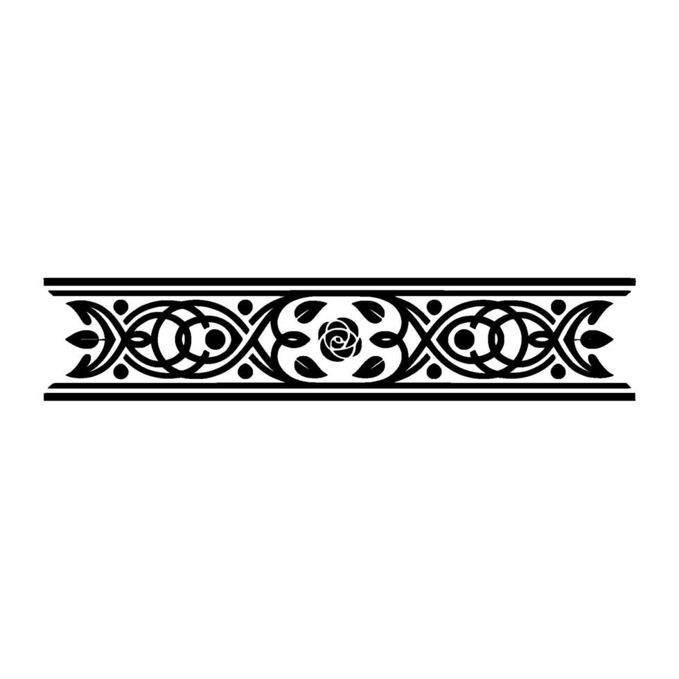 Intricate Black Floral Border, Vintage Element - Frame vector