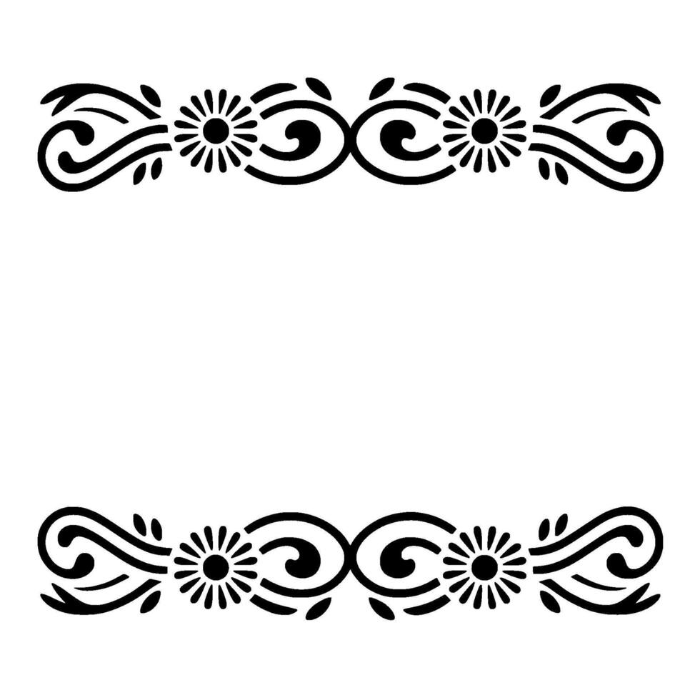 Elegant Floral Border, Vintage, Decorative Element, - Swirls, Pattern vector
