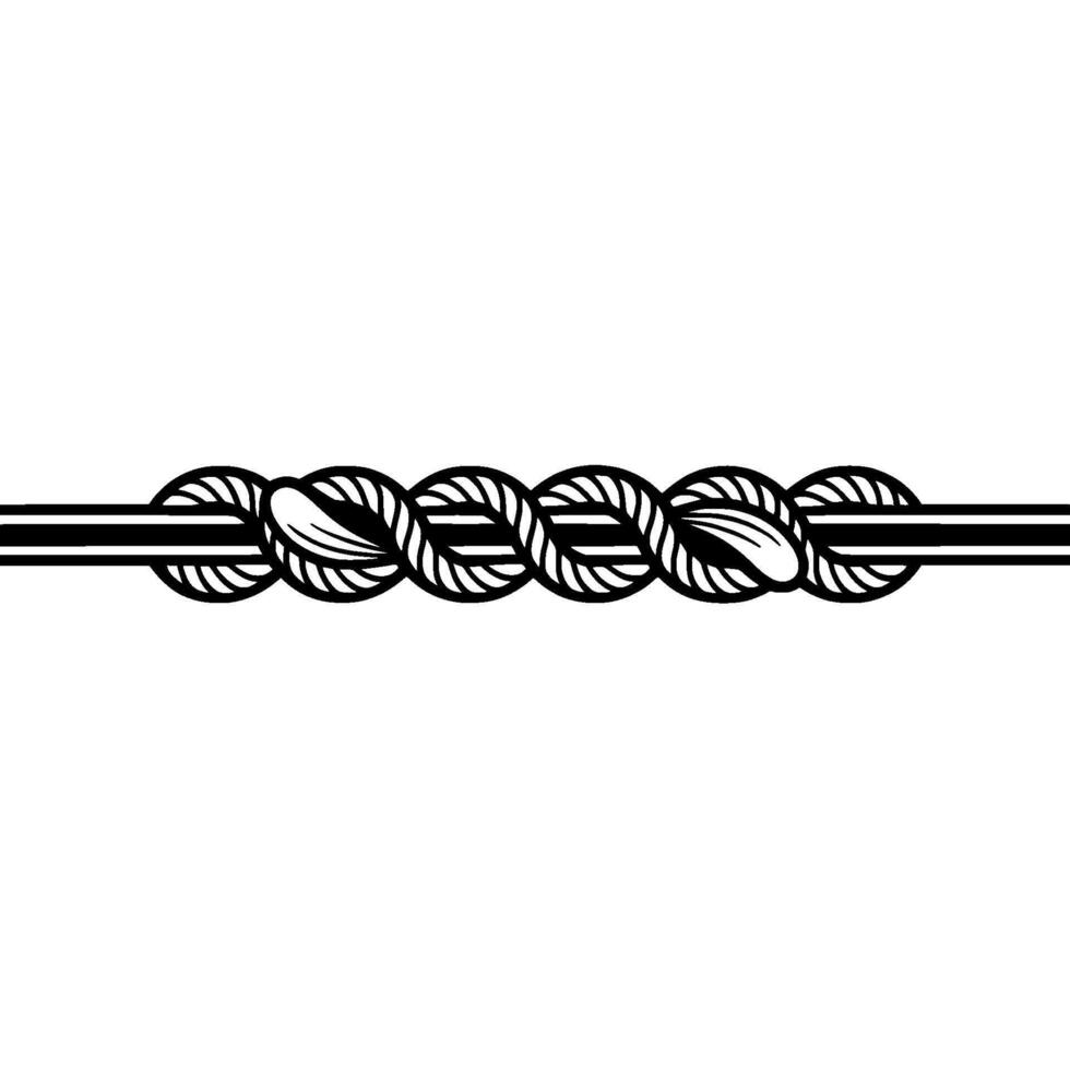 Intricate Rope Knot, Minimalist, Linear Composition vector