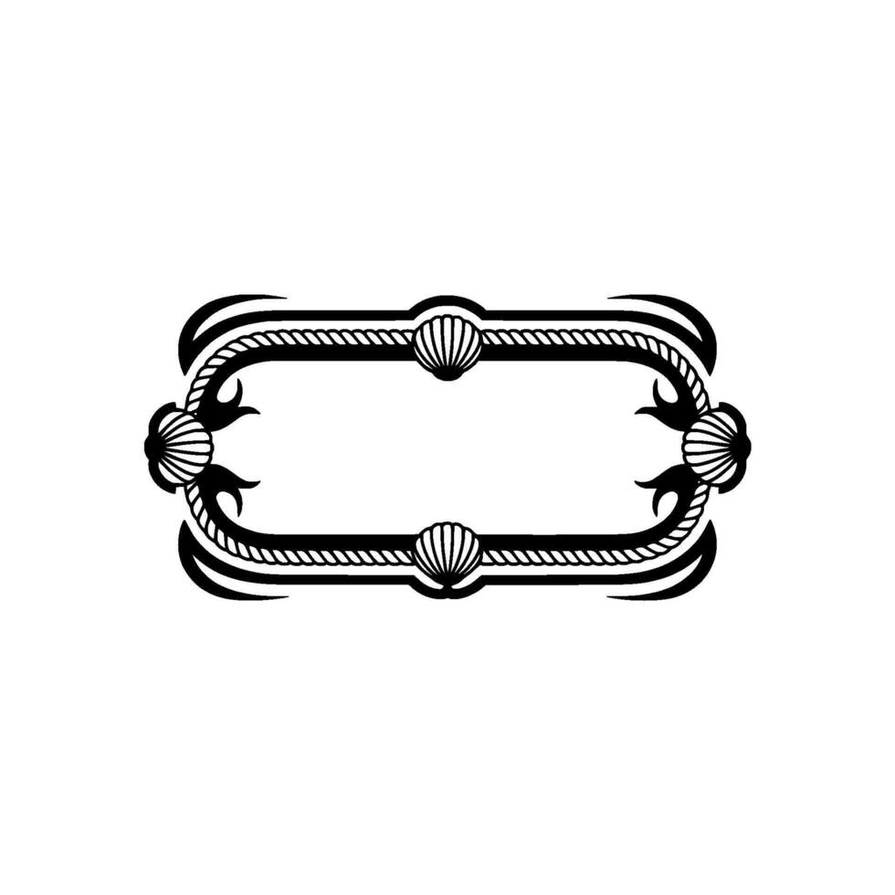 Nautical Shell Frame Elegant Maritime vector