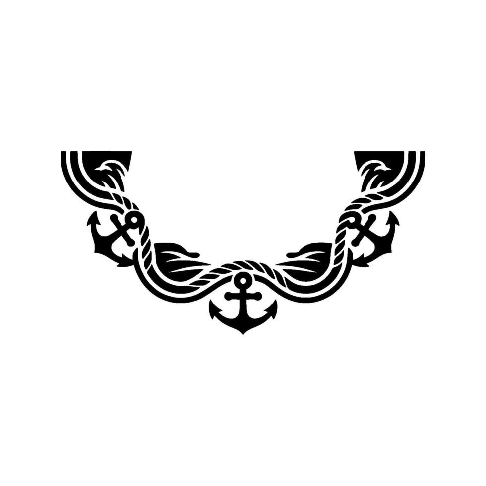 Nautical Anchor Emblem, Vintage Marine vector