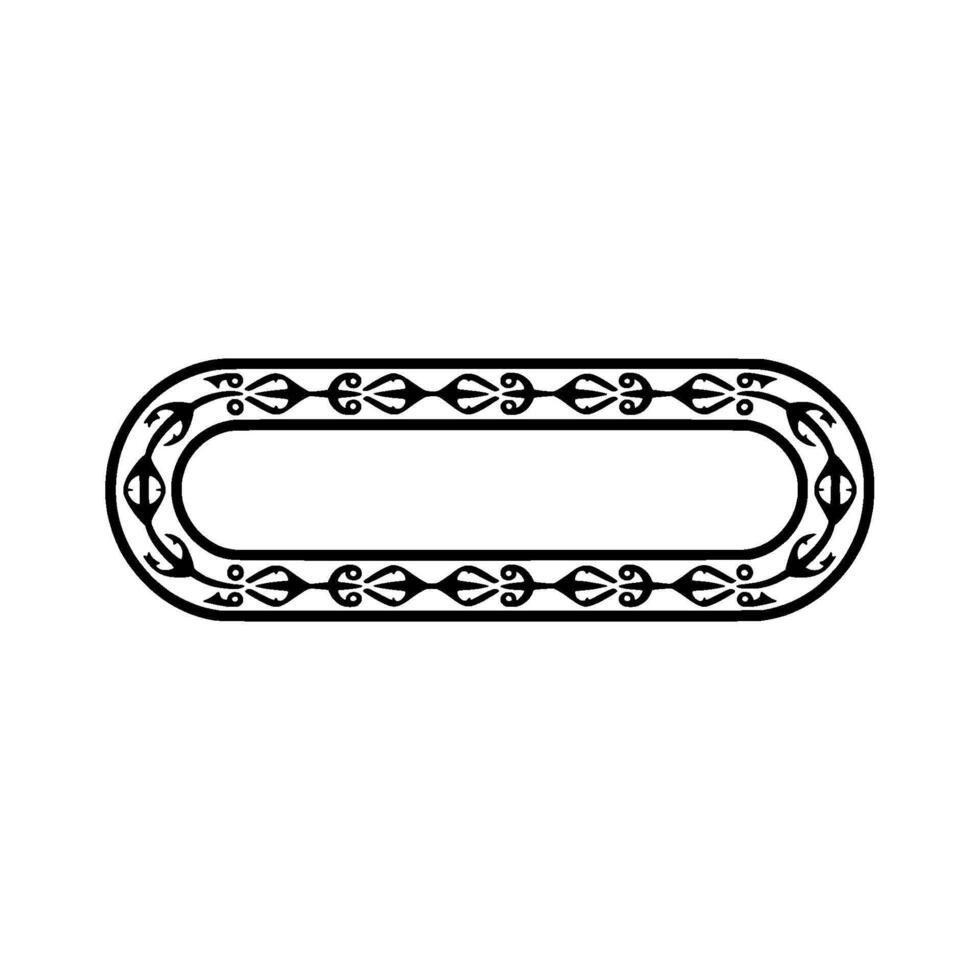 Elegant Oval Ornament Border, Vintage Element vector
