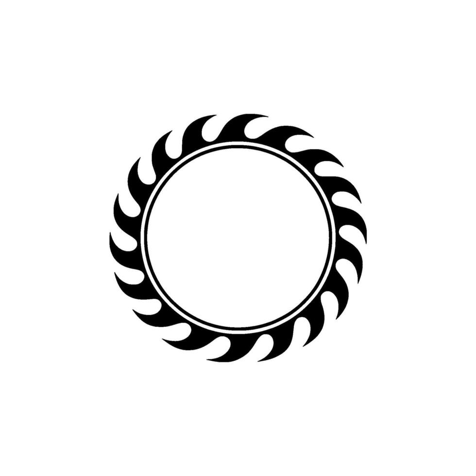 Circular Saw Blade Emblem, Minimalist vector