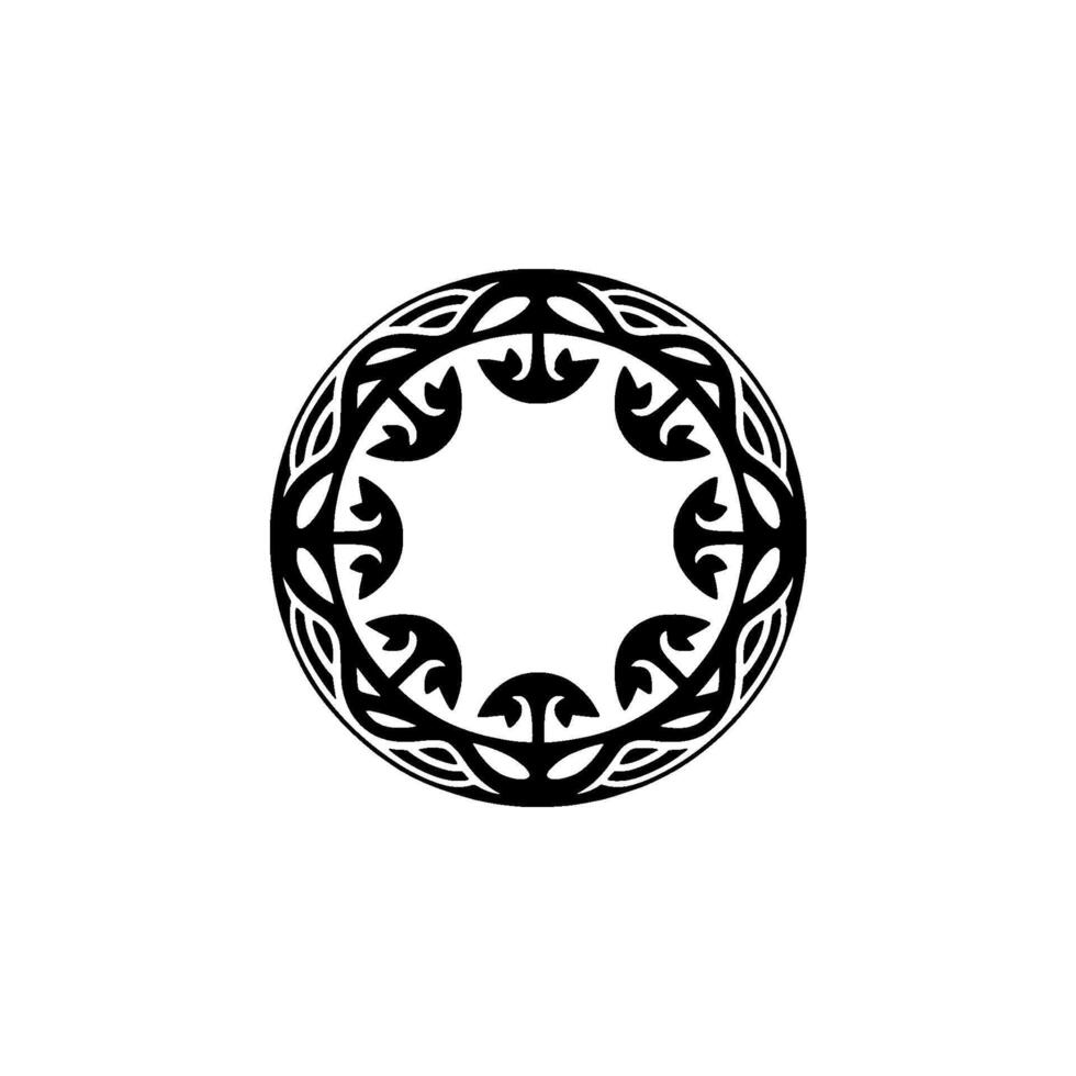Celtic Circle Emblem, Intricate Black vector