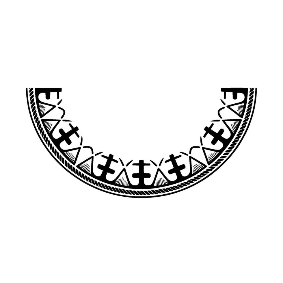 Stylized Crescent Moon with Tribal Currency Symbols vector