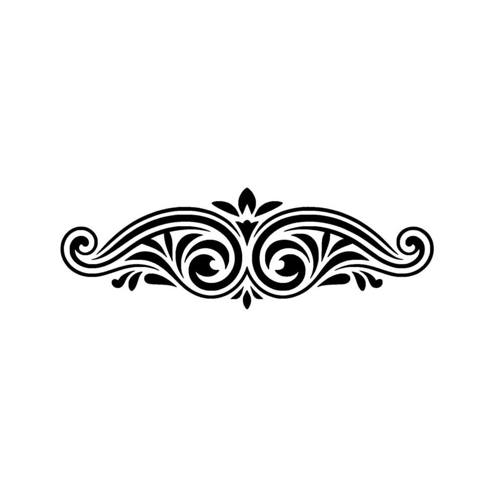 Elegant Black Swirl Ornament, Vintage Decorative Element, Flourish vector