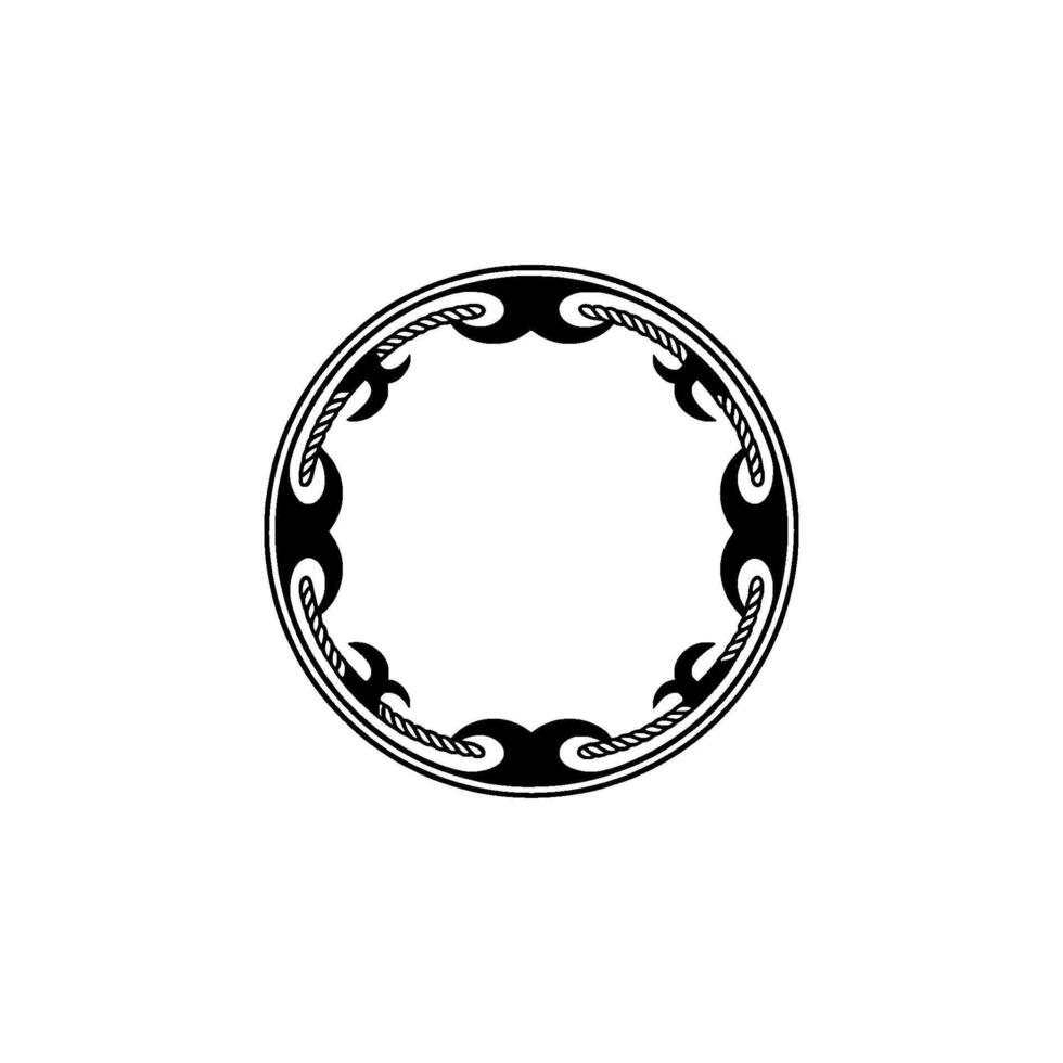 Tribal Circle Frame, Intricate, Minimalist Background - Ornament vector