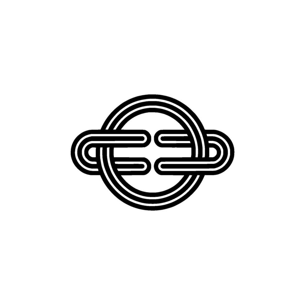 Intertwined Circle Emblem, Minimalist vector