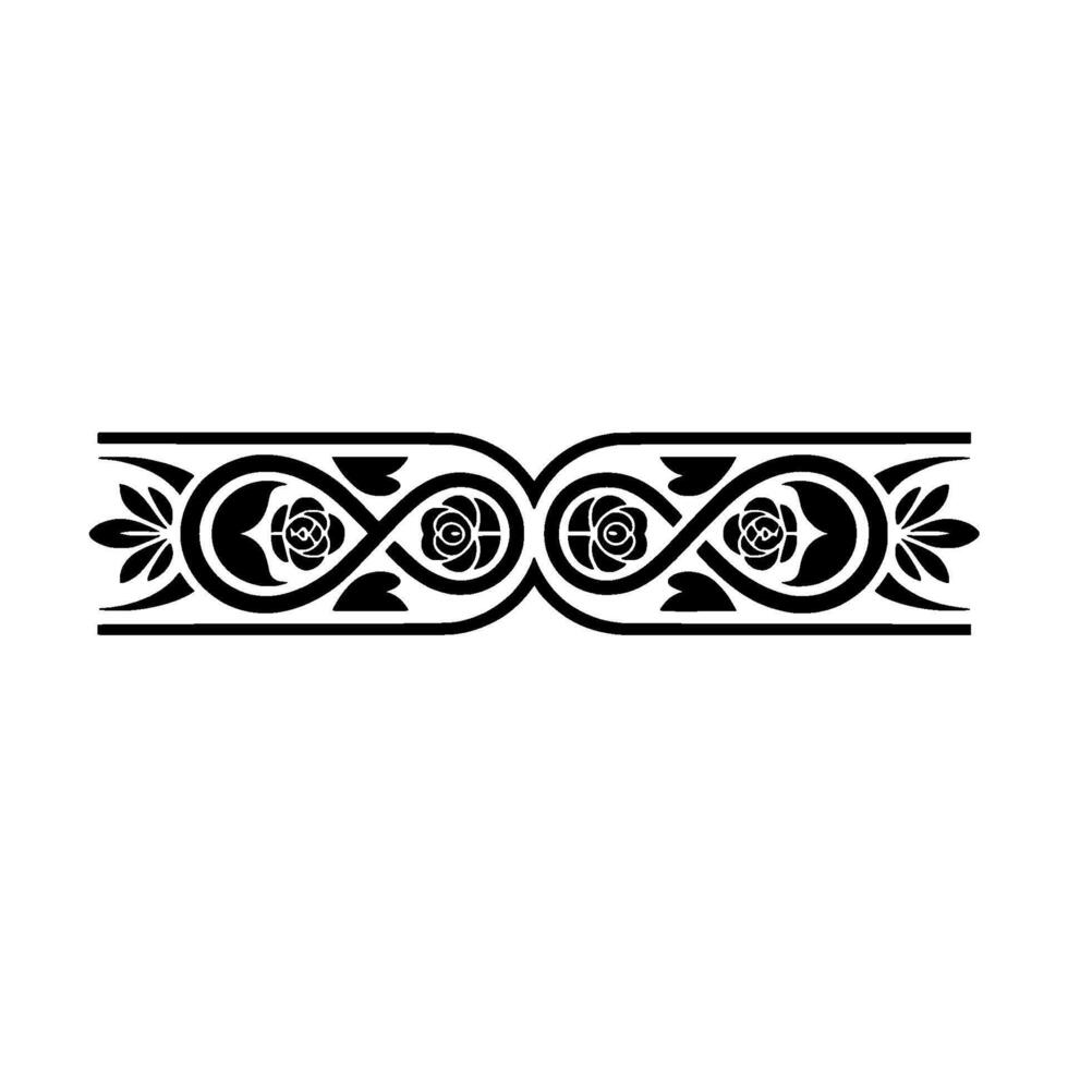Intricate Floral Border, Vintage, Elegant Ornament - Scroll vector