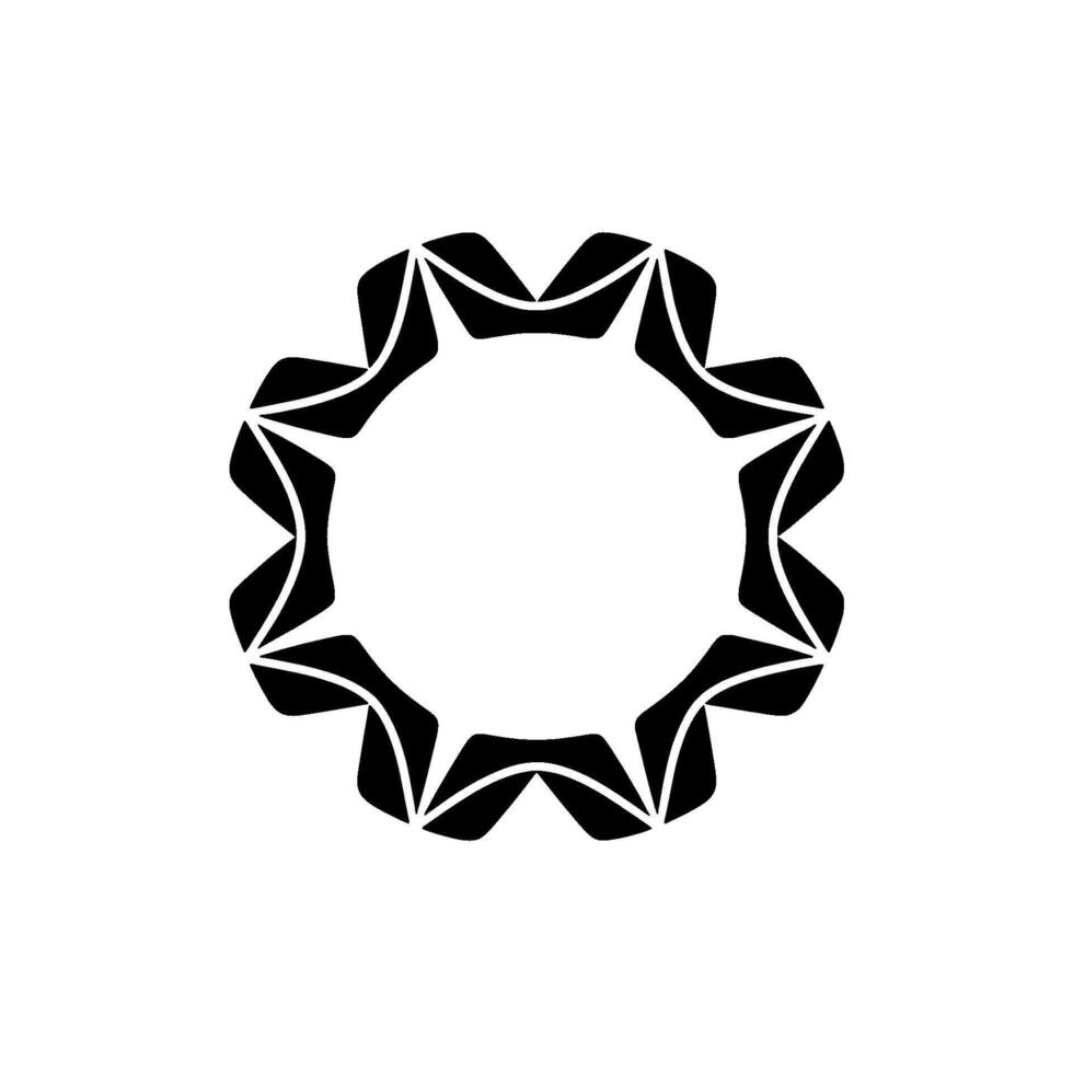 Geometric Black Radial Motif, Minimalist vector