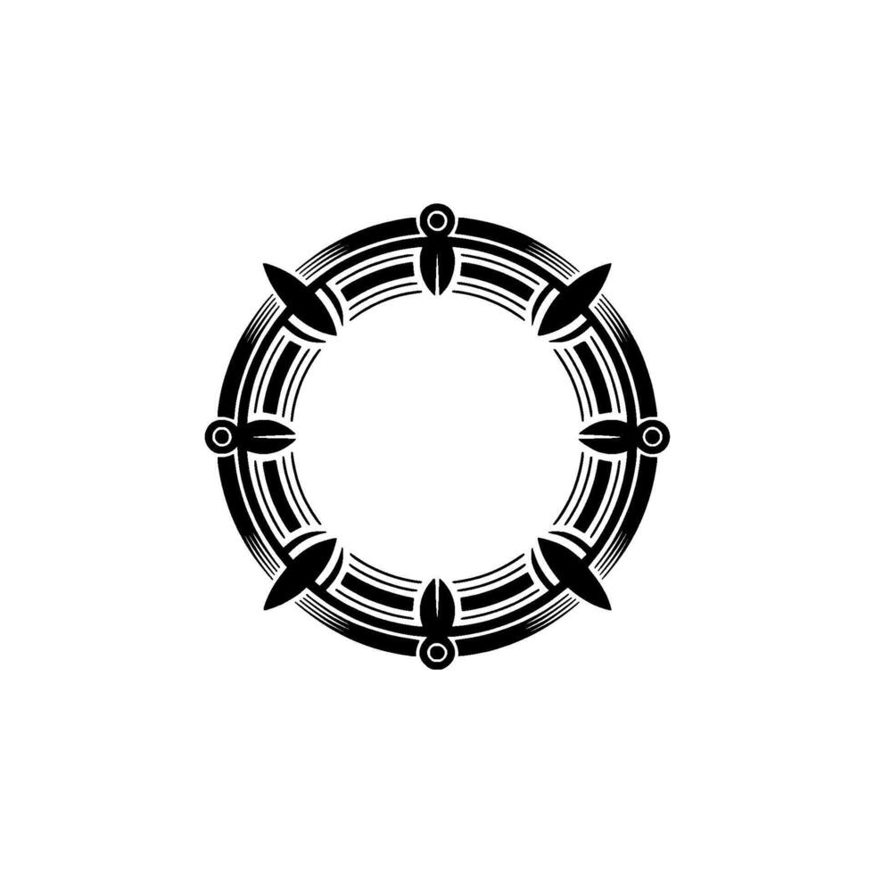 Geometric Tribal Frame, Minimalist, Circular Motif, Abstract vector