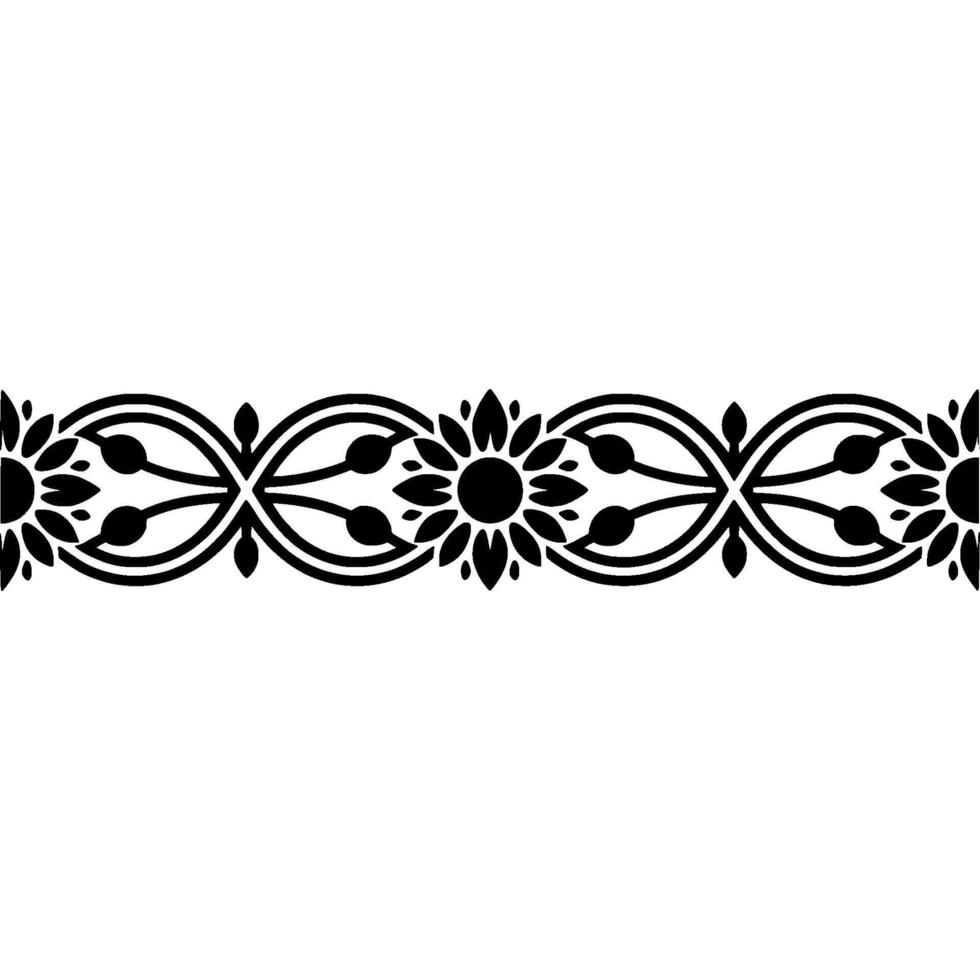 Elegant Floral Border, Vintage, Decorative Element, - Pattern, Botanical vector