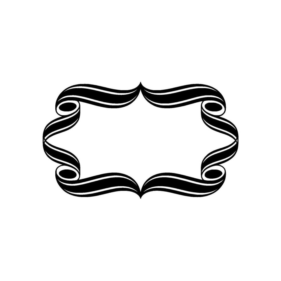 Elegant Black Ribbon Frame, Vintage Element vector