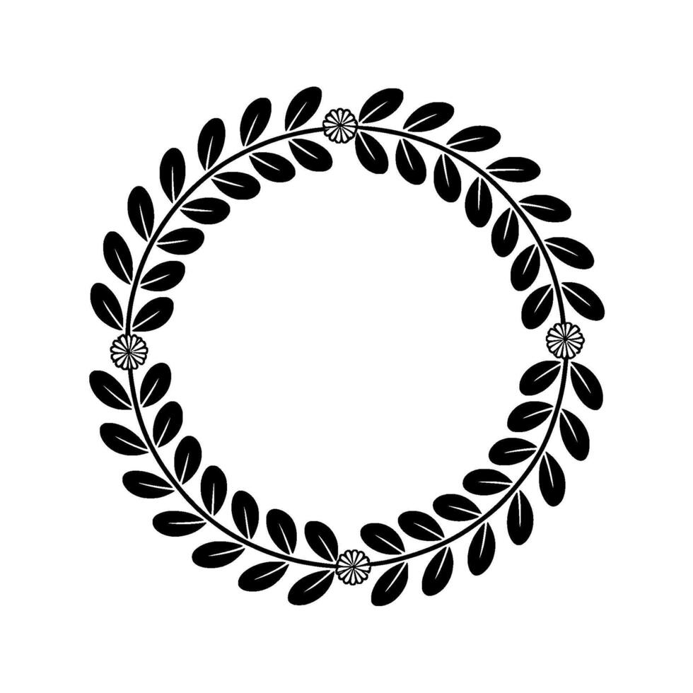Elegant Botanical Wreath, Minimalist - Pattern vector