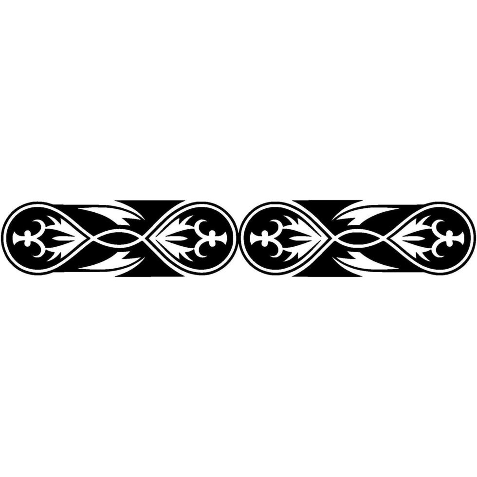 Intricate Black and White Decorative Border, Vintage Style - Floral vector