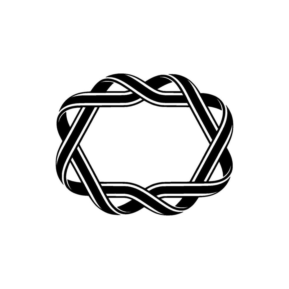Interwoven Hexagon Minimalist Circular Pattern vector