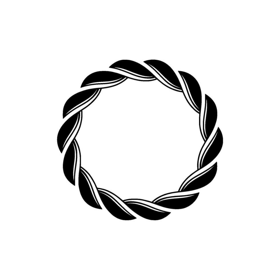 Abstract Woven Vine Circle, Minimalist Emblem vector