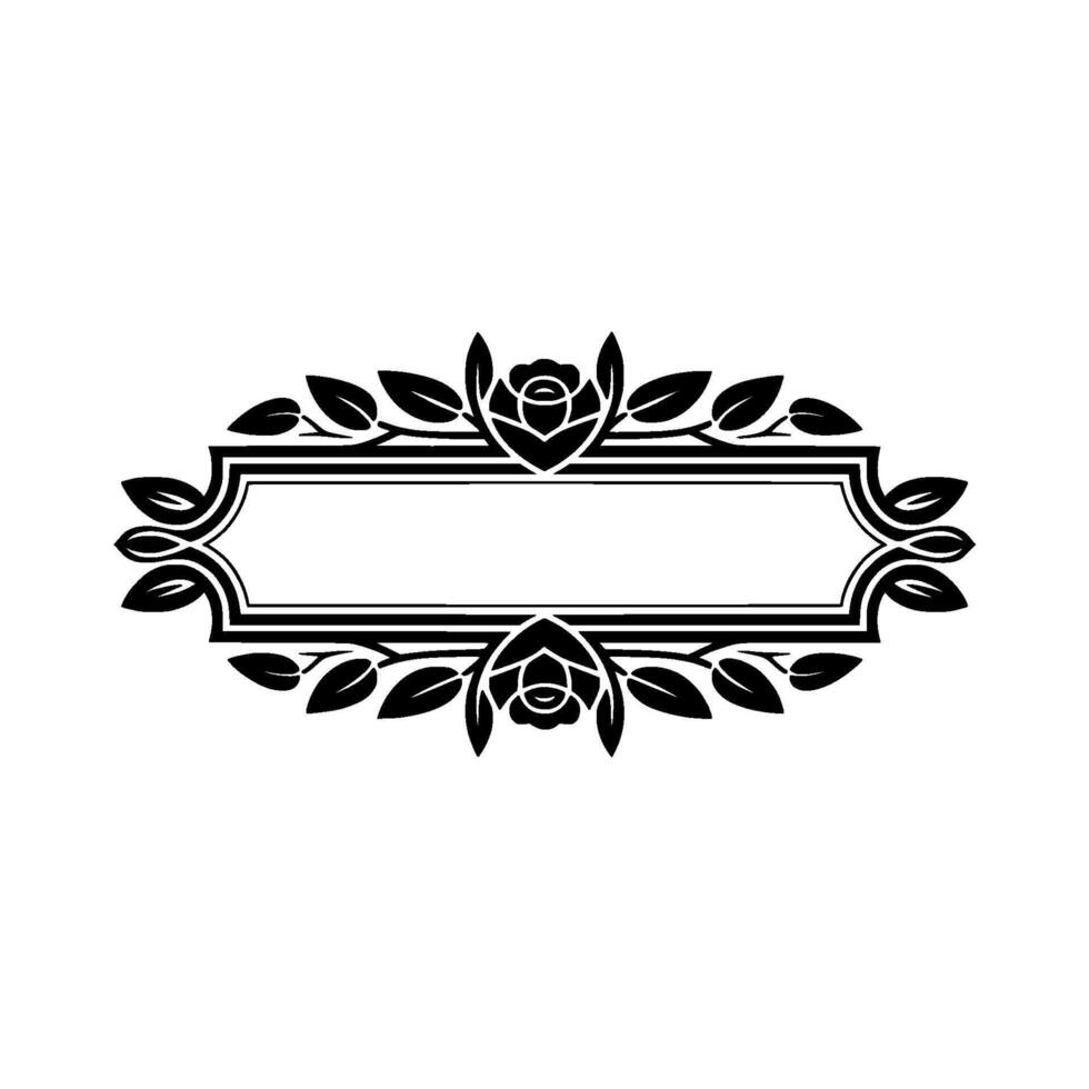 Elegant Floral Frame, Vintage, Decorative Border - Header vector