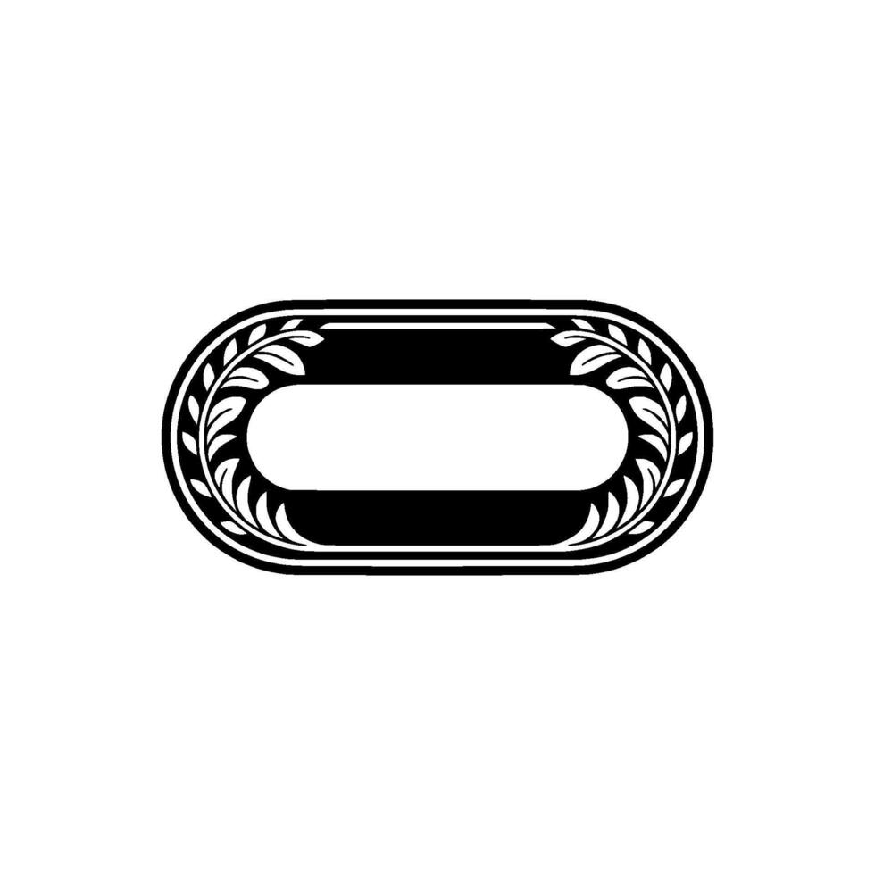 Elegant Oval Emblem, Vintage Style, Decorative Border vector