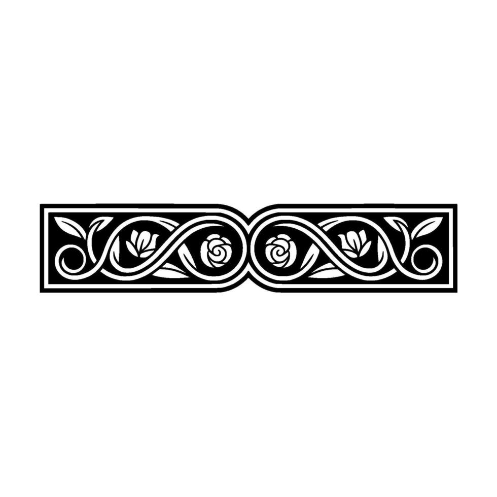 Intricate Celtic Rose Border, Vintage, Scrollwork vector