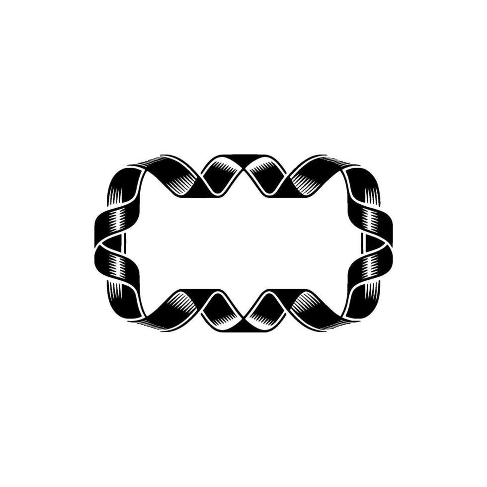 Abstract Ribbon Frame, Geometric, Minimalist Elegance vector