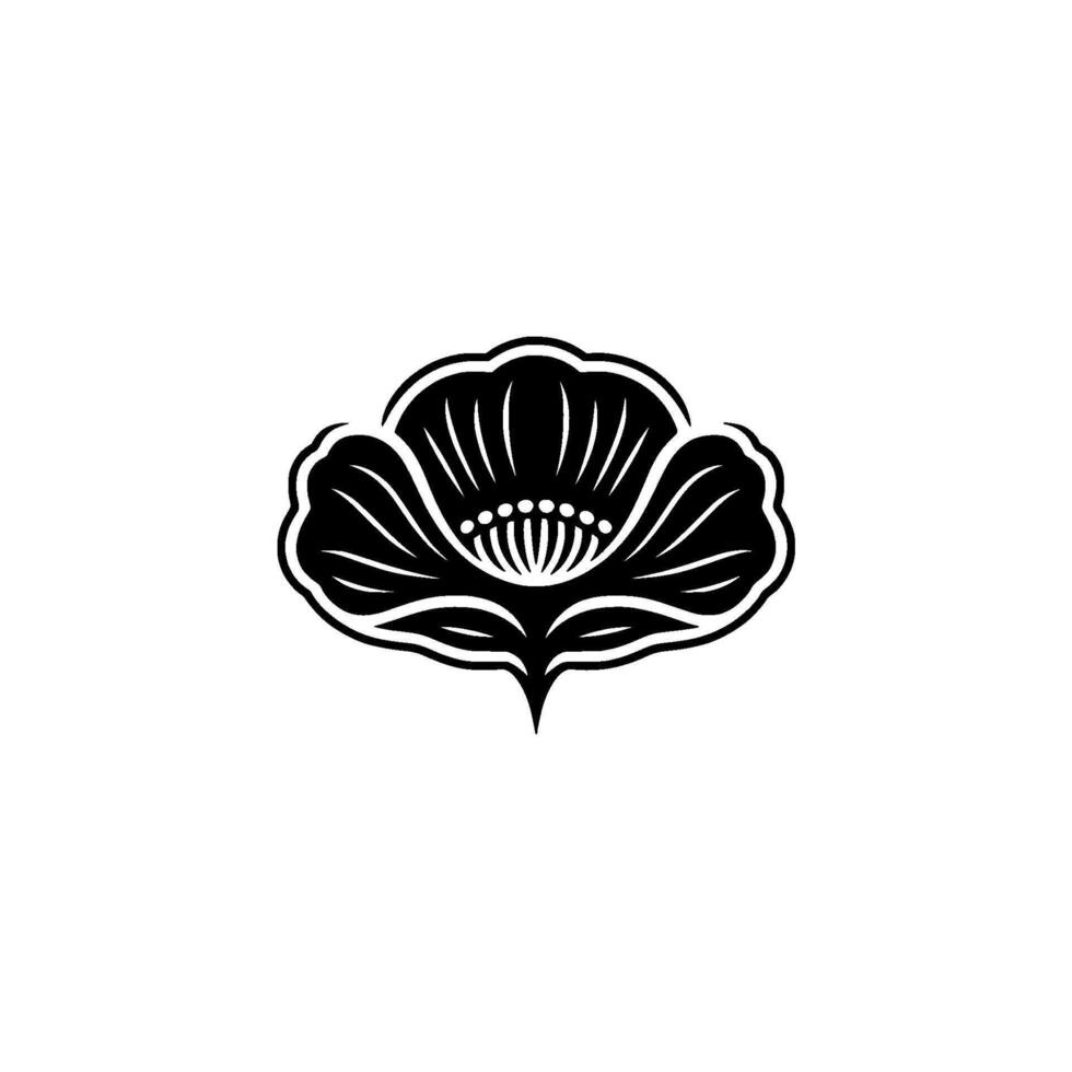 Elegant Black Floral Emblem, Vintage Style, Flower vector