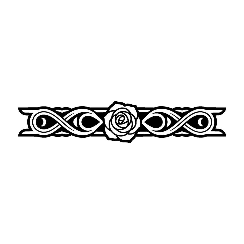 Celtic Rose Border, Intricate, Vintage Motif vector