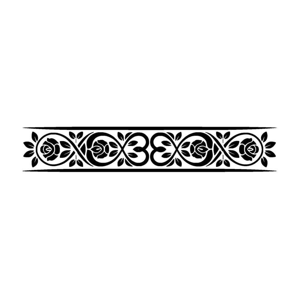 Elegant Floral Border, Vintage Element, - Decorative, Classic vector