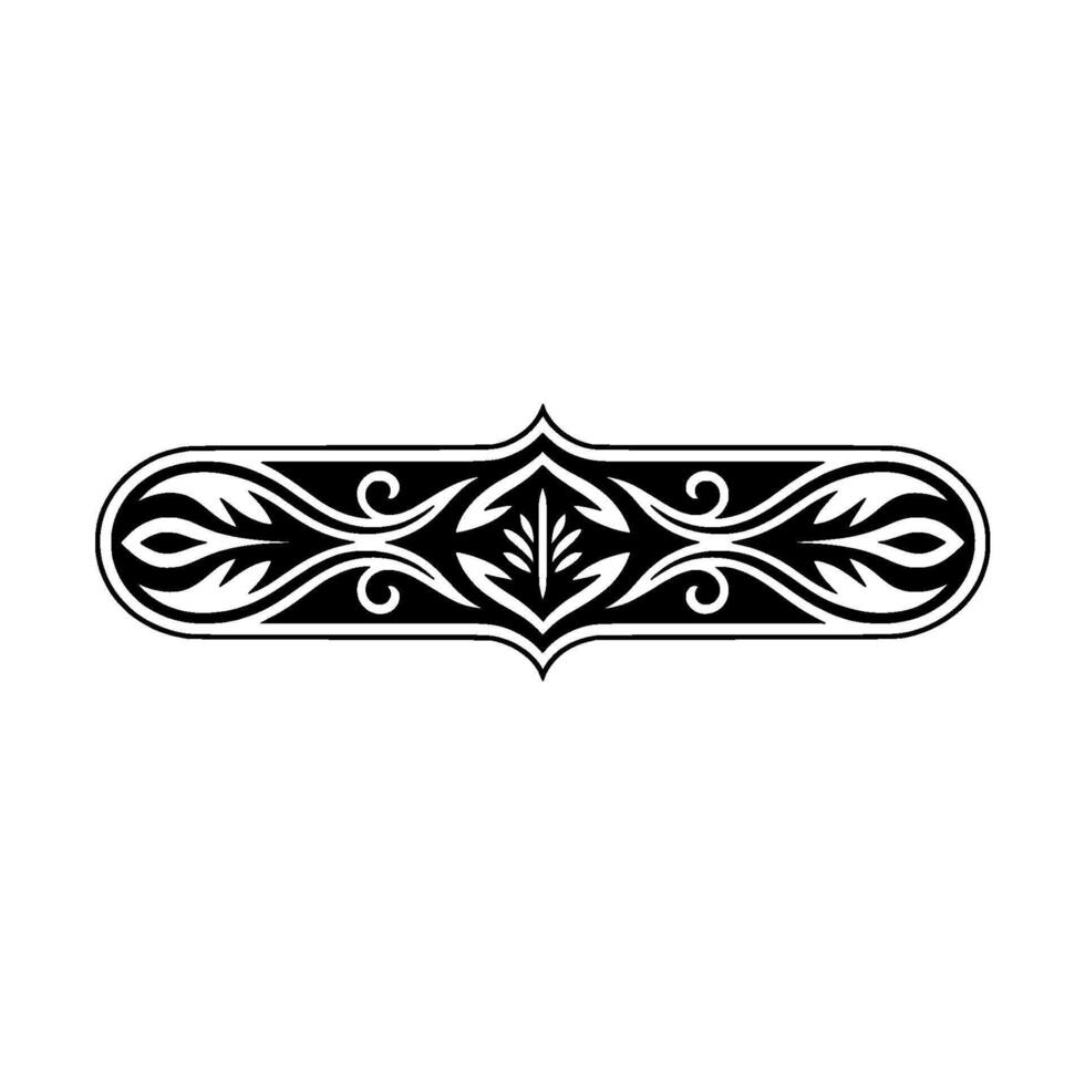 Elegant Black Ornamental Divider, Vintage Element, Scrollwork vector