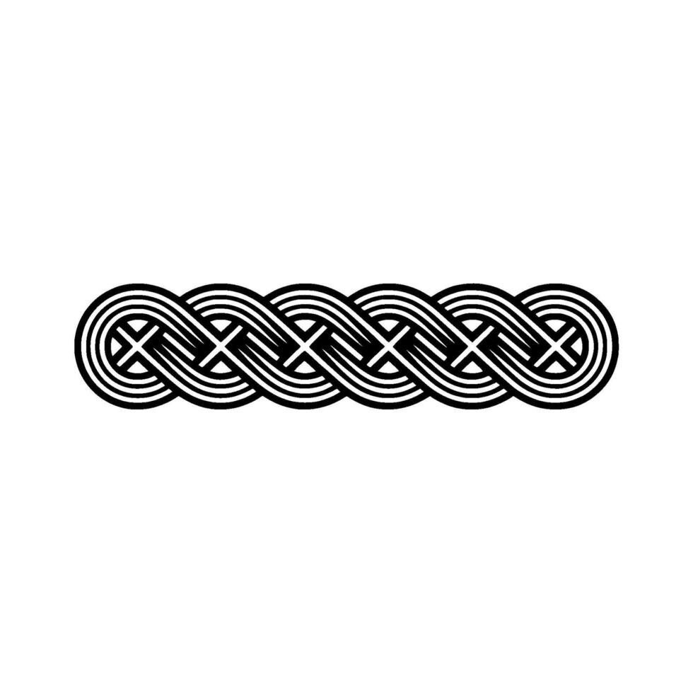 Intricate Celtic Knot Border, Minimalist - Braid vector