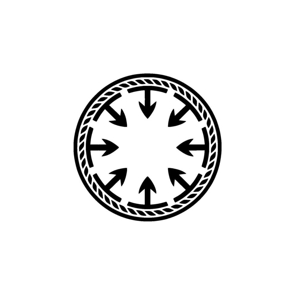 Circular Directional Emblem, Modern vector