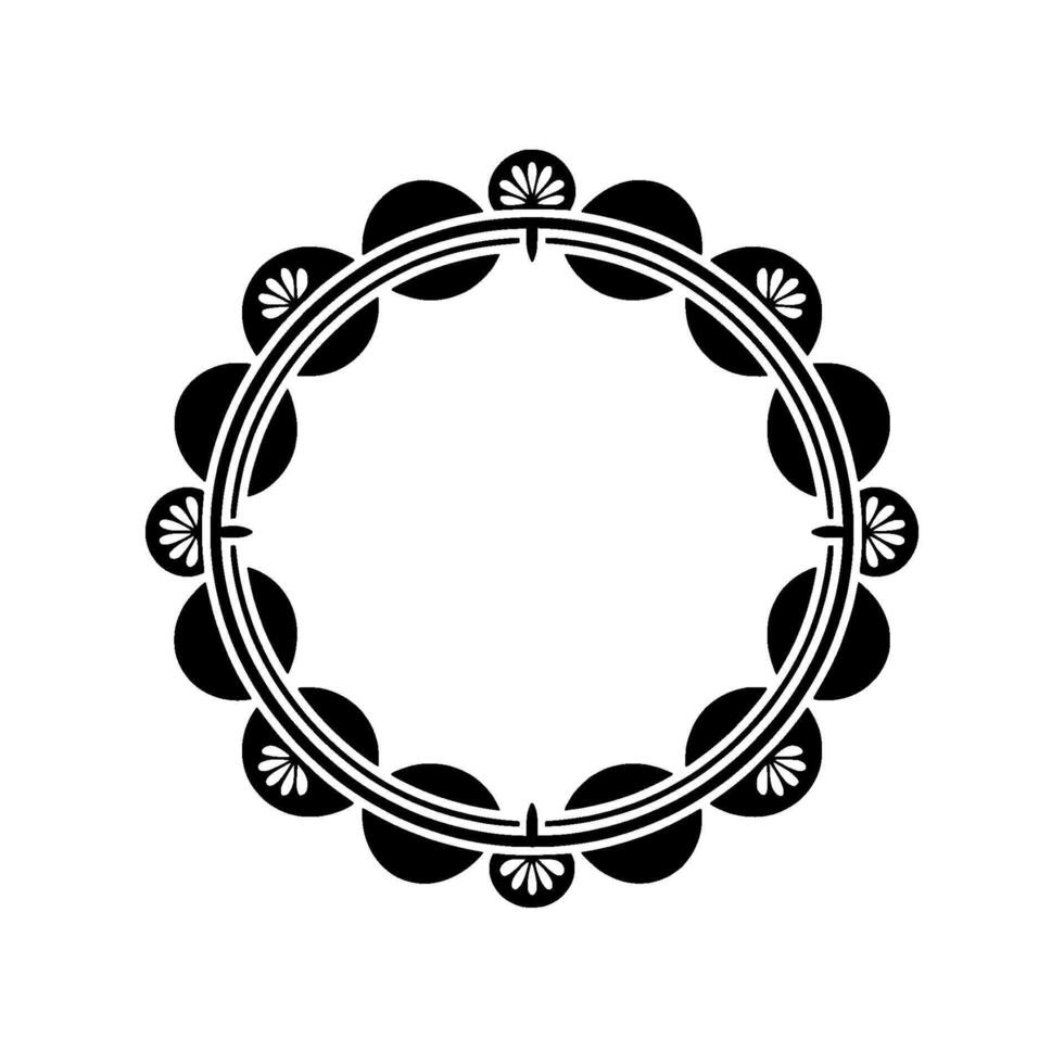Stylized Floral Frame, Vintage, Circular Ornamentation vector