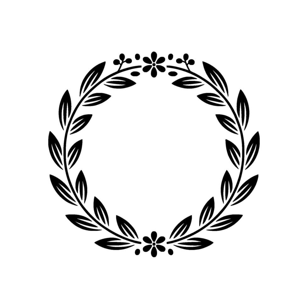 Elegant Laurel Wreath, Minimalist, Celebration Border, Festive vector