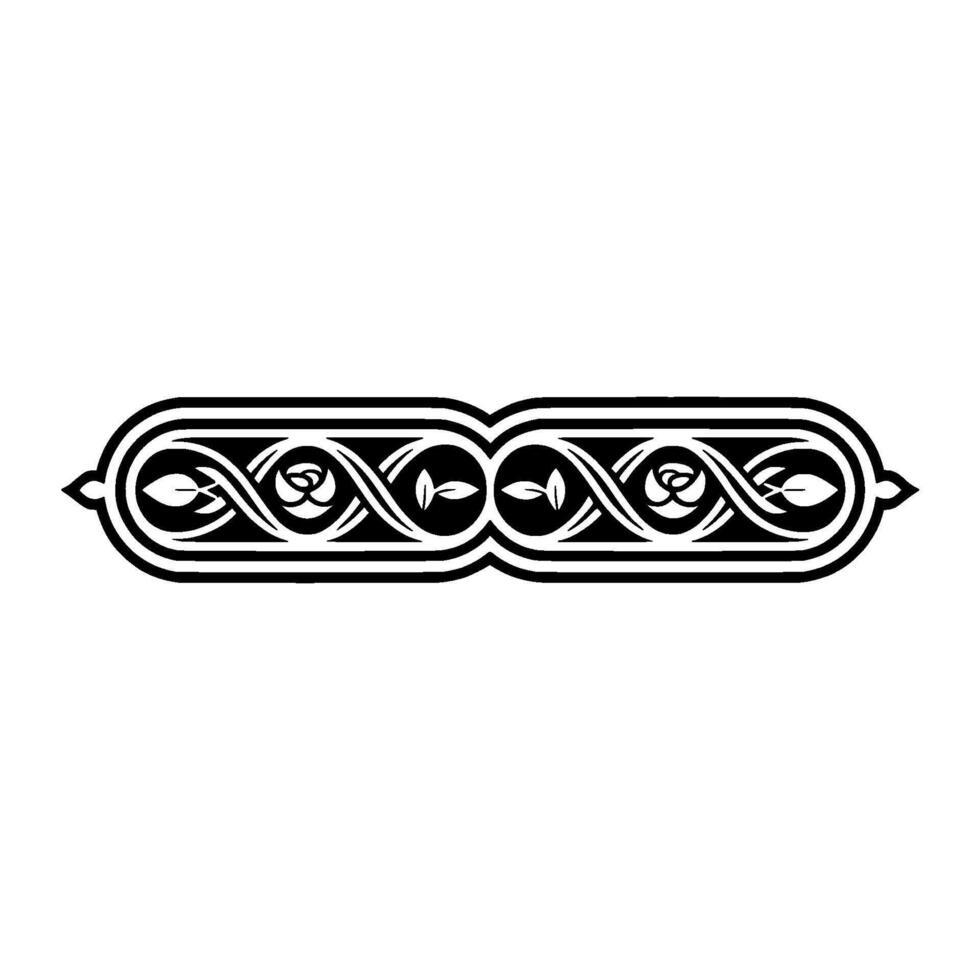 Intricate Celtic Rose Border, Vintage Element, Embellishment vector