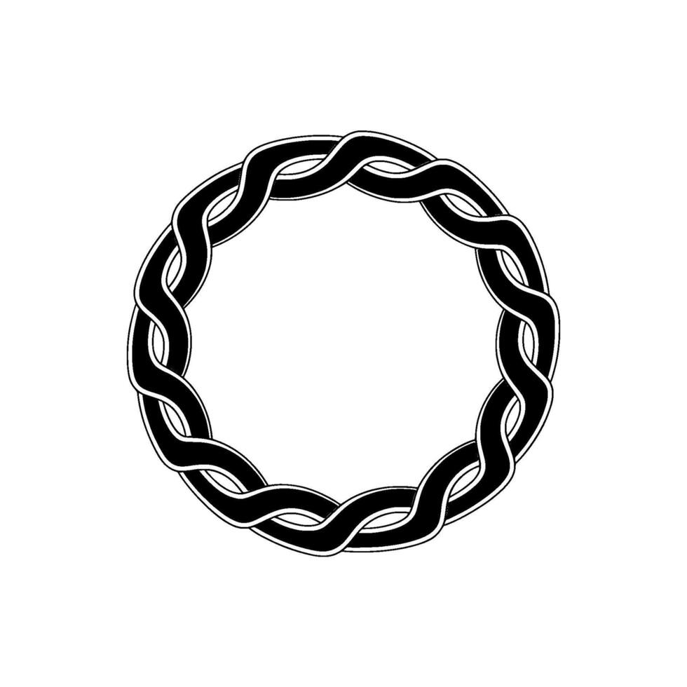 Intricate Celtic Knot, Minimalist Circle, Black White vector