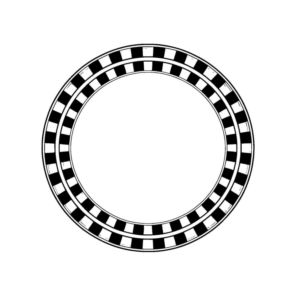 Geometric Circle Frame, Minimalist, Black and White vector