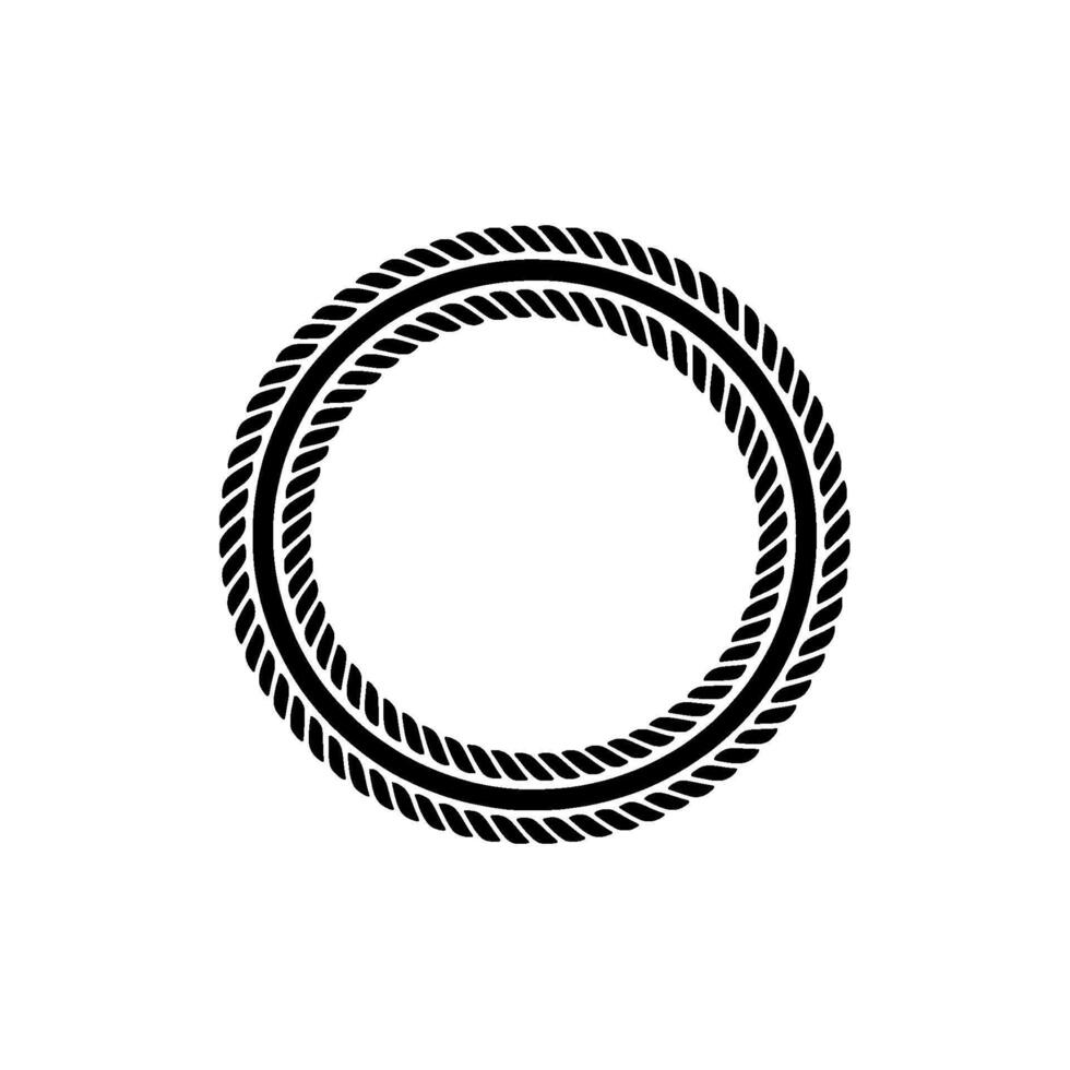 Interlocking Rope Circle, Minimalist vector