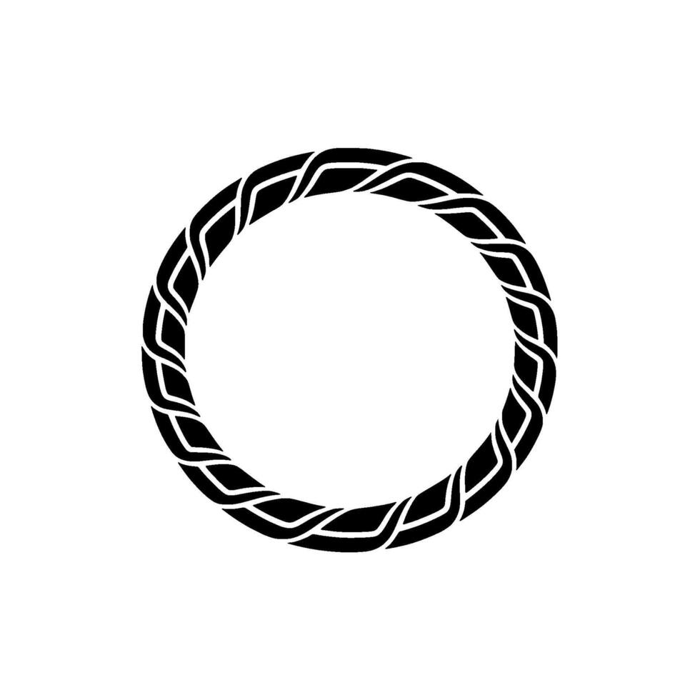 Intricate Woven Circle, Minimalist - Pattern vector