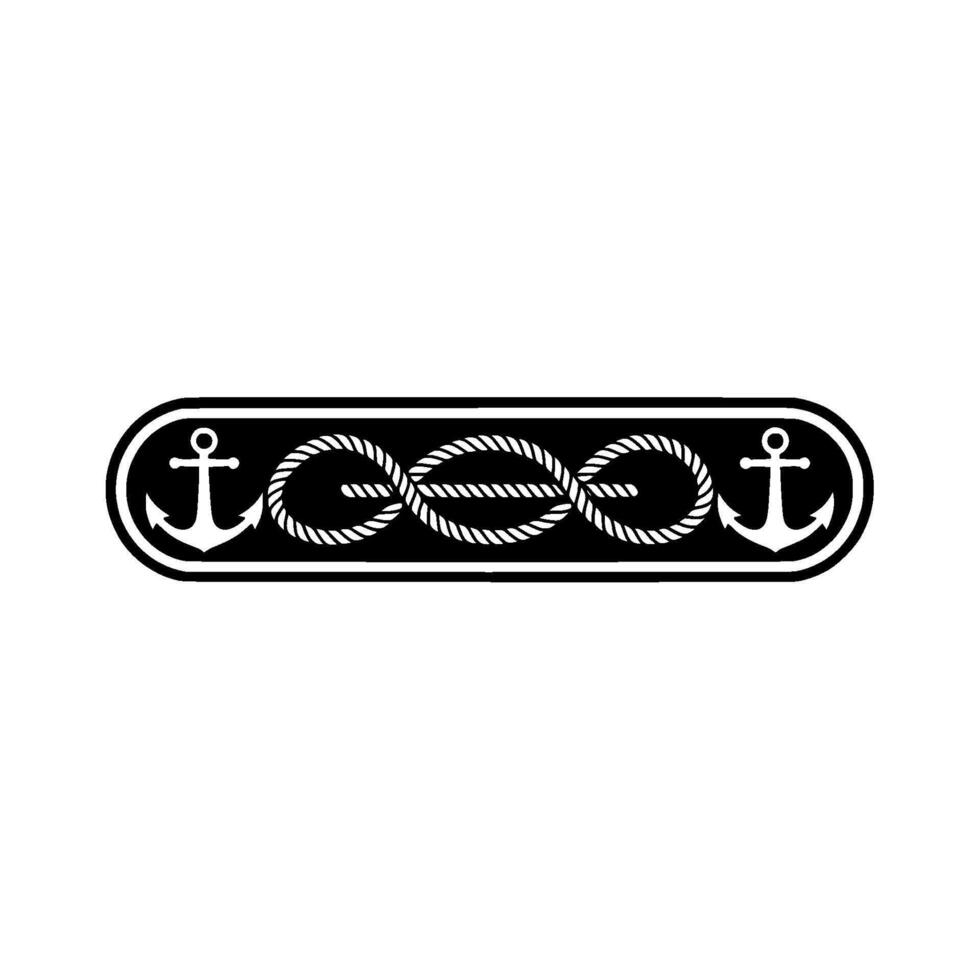Nautical Knot Anchor Rope Symbol, Vintage Style vector