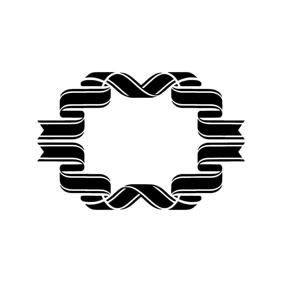 Abstract Ribbon Frame, Minimalist, Circular Composition vector