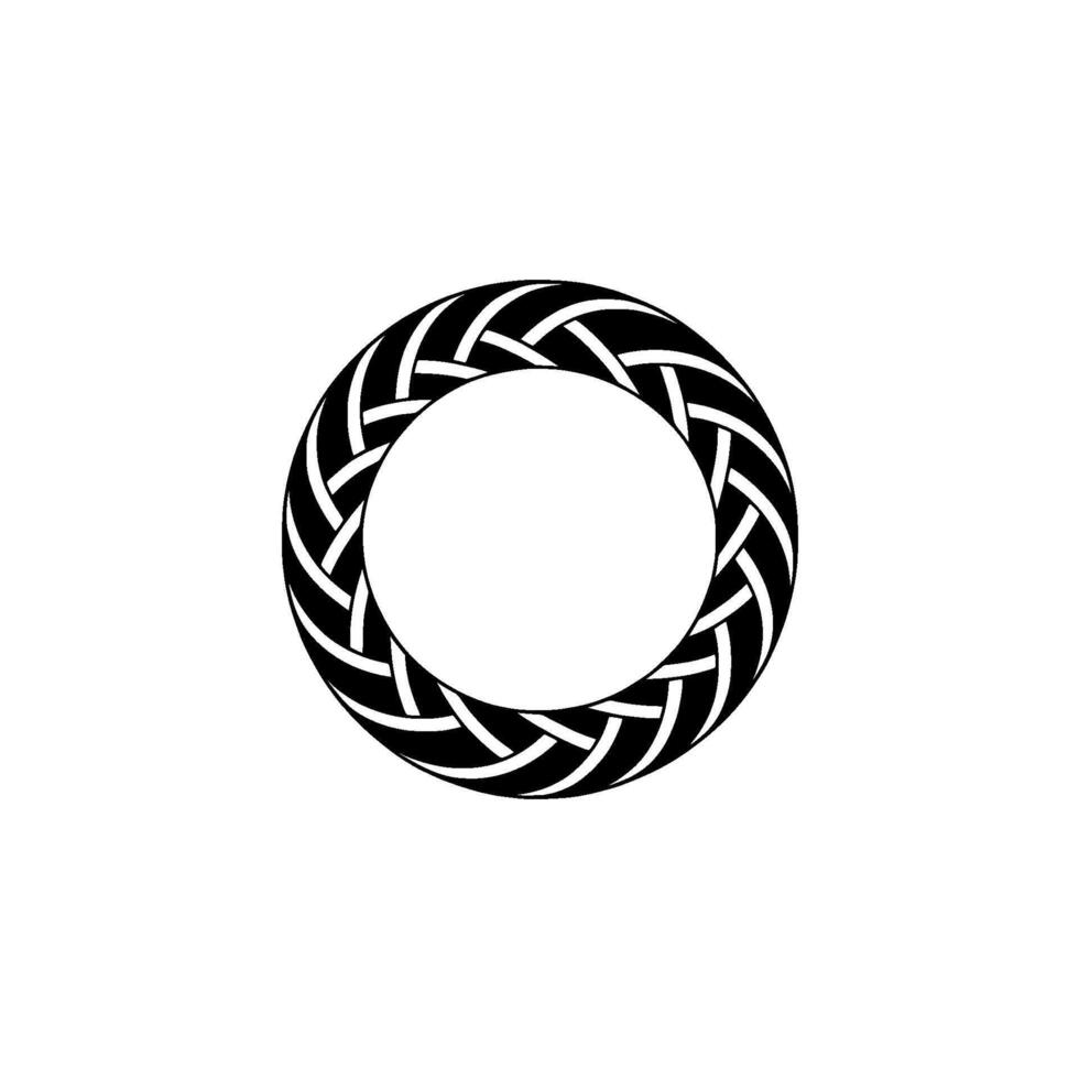 Abstract Woven Circle, Minimalist Emblem vector