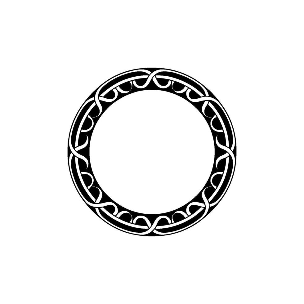 Intricate Celtic Circle Border, Vintage, Knotwork vector